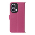 Flipové pouzdro pro Oppo Reno 13 Pro 5G, Crossbody Leather Wallet, kaštanové