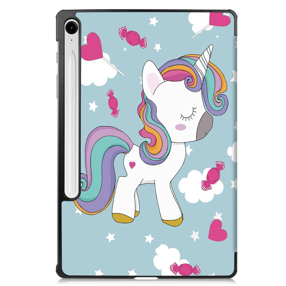 Pouzdro pro Samsung Galaxy Tab S10 Lite / S10 FE / S9 FE, s klopou, unicorn
