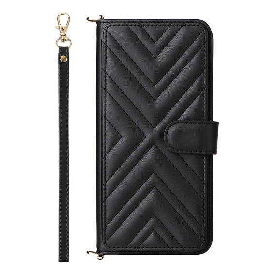 Flipové pouzdro pro Xiaomi Redmi A5, Crossbody Leather Wallet, černé