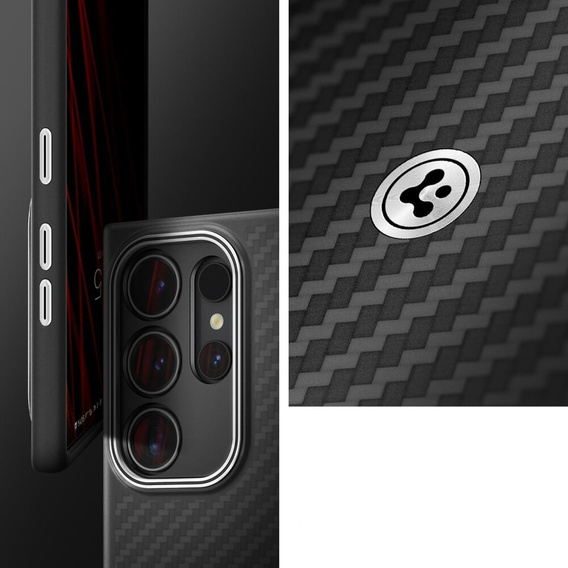 Pouzdro Spigen Enzo Aramid černé pro Samsung Galaxy S24 Ultra