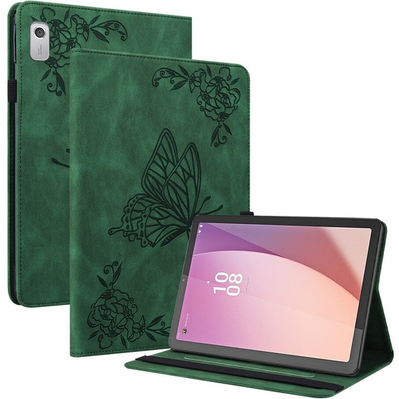 Pouzdro pro Lenovo Tab M9, Butterfly, zelené