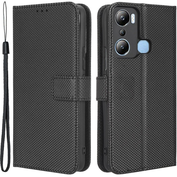 Klopové pouzdro pro Infinix Hot 20i, Wallet Smart Magnet Case, černé