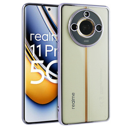 Pouzdro pro Realme 11 Pro 5G / Pro+ 5G, Electroplating Frame, transparentní / fialové