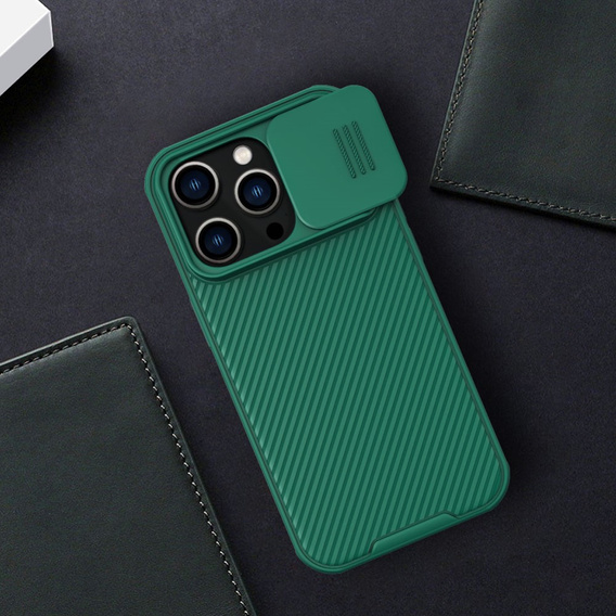Pouzdro pro iPhone 14 Pro Max, obrněné Nillkin, CamShield Pro, zelené
