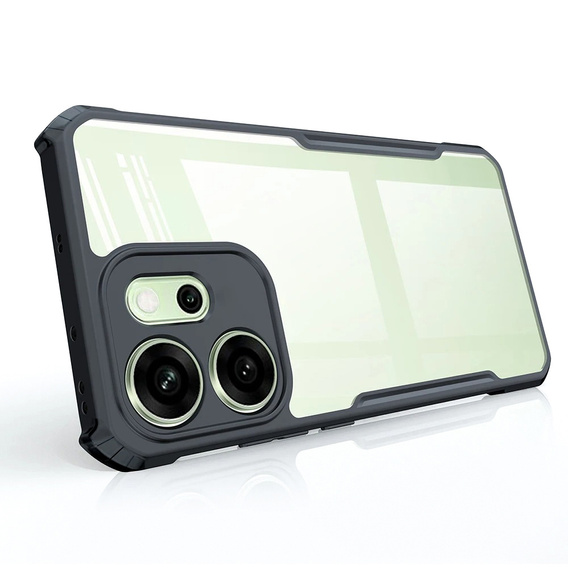 Pouzdro pro Oppo Reno 14F, vyztužené, průhledné s černými boky