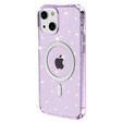 Pouzdro pro iPhone 14, Dropproof MagSafe Glitter, fialové