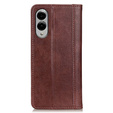 Flipové pouzdro pro Samsung Galaxy S25 Edge, Split Leather, hnědé