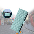 Pouzdro s klopou pro iPhone 16 Plus, Rhombus Crossbody Leather, zelené