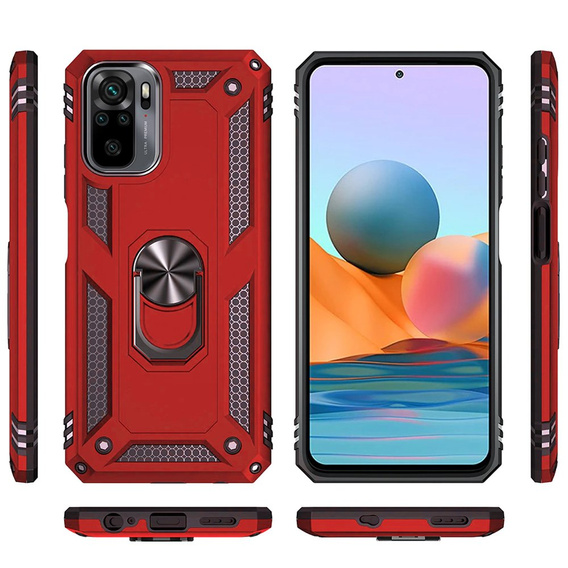 Pancéřové pouzdro pro Xiaomi Redmi Note 10 / 10S, Nox Case Ring, červené