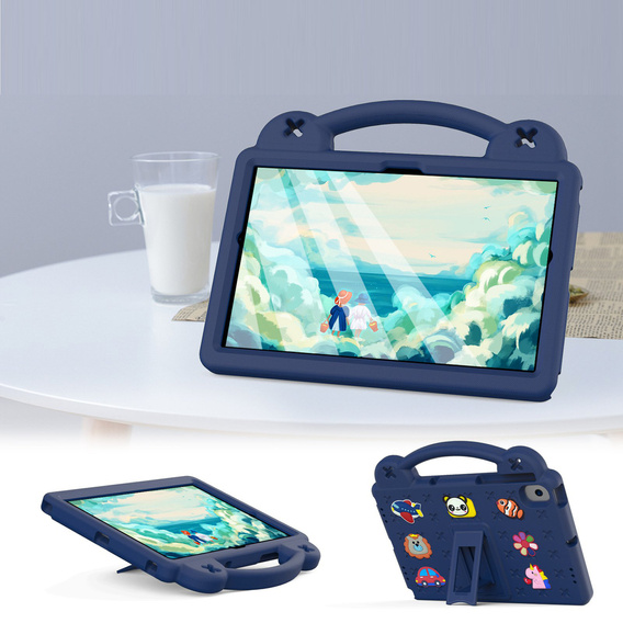 Dětské pouzdro pro Samsung Tab A8 X200 / X205, Cute Patterns, se stojánkem, námořnicky modré