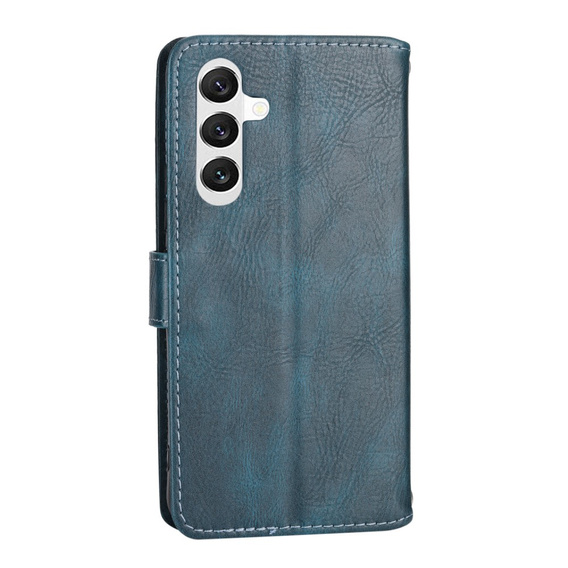 Klopové pouzdro pro Samsung Galaxy A54 5G, Wallet Zipper Pocket, s popruhem přes rameno, modré