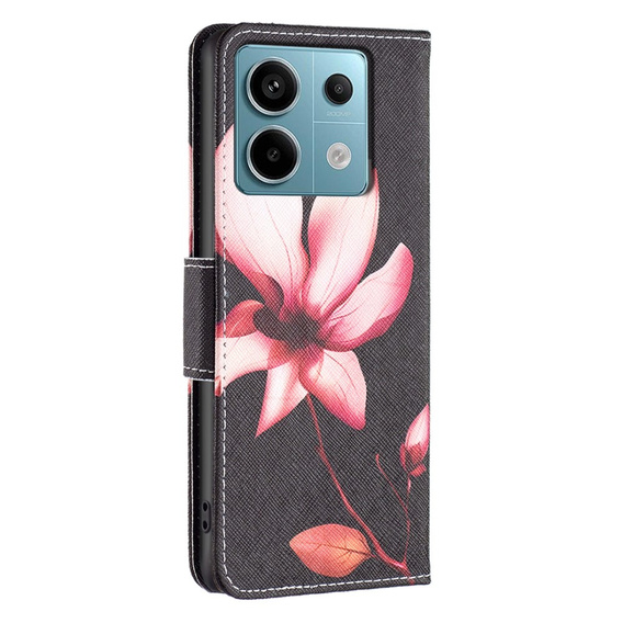 Klopové pouzdro pro Xiaomi Redmi Note 13 Pro 5G, Wallet, Lotus černé