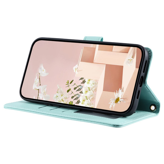 Pouzdro s klopou pro Samsung Galaxy A36 5G, Rhombus Crossbody Leather, zelené