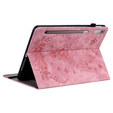 Pouzdro s klopou pro Lenovo Tab P12, flower, světle růžové