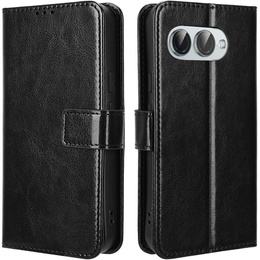 Klopové pouzdro pro T Phone 3 5G, Crazy Horse Wallet, černé