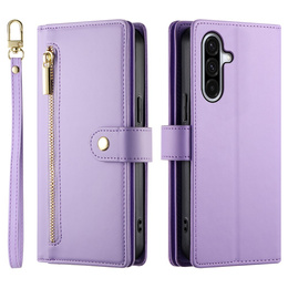 Flipové pouzdro Wallet Zipper Pocket pro Samsung Galaxy A17 5G, Wallet Zipper Pocket, fialové