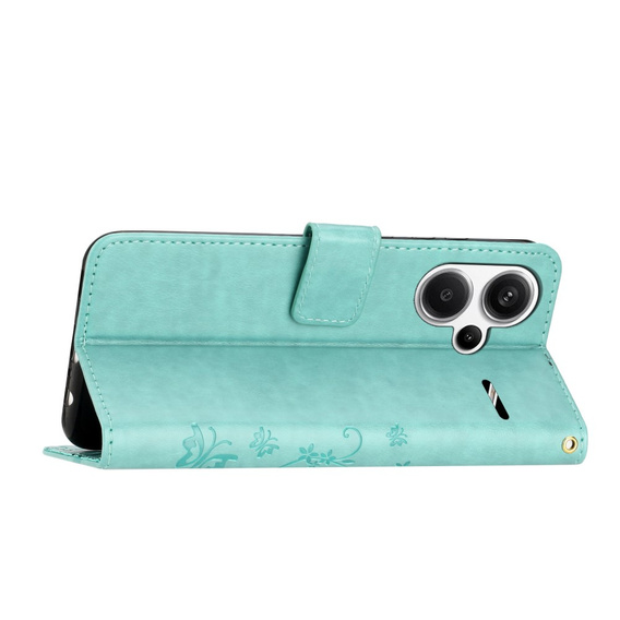 Klopové pouzdro pro Xiaomi Redmi Note 13 Pro+, Butterfly, světle modré