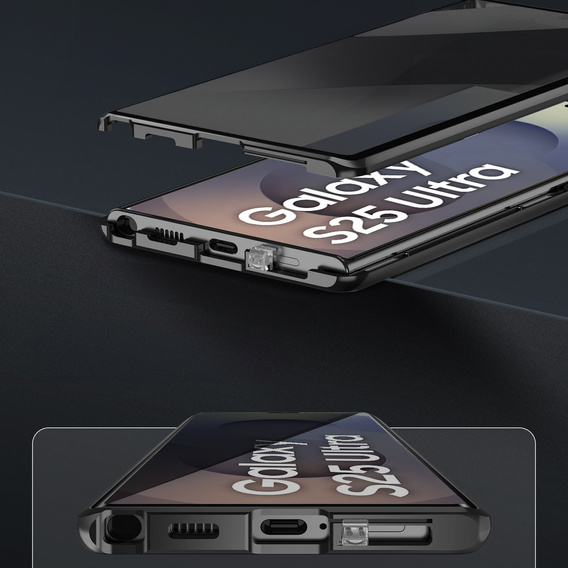 Pouzdro pro Samsung Galaxy S25 Ultra, Privacy Dual Glass, černé