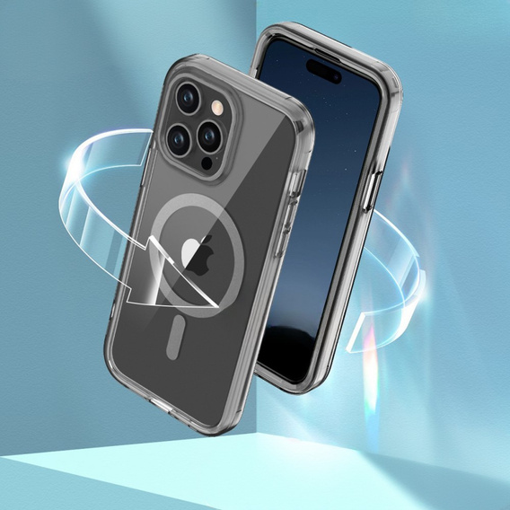 Pouzdro pro iPhone 16 Pro, Shockproof Hybrid, s fólií na displej, pro MagSafe, šedé