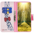 Klopové pouzdro pro Xiaomi Redmi Note 12 4G, Wallet, giraffe, růžové