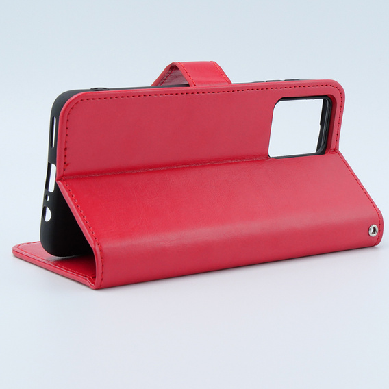 Klopové pouzdro pro Motorola Moto G54 5G, Crazy Horse Wallet, červené