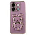 Pouzdro pro Xiaomi Redmi Note 13 5G, Rabbit, fialové + 9H tvrzené sklo