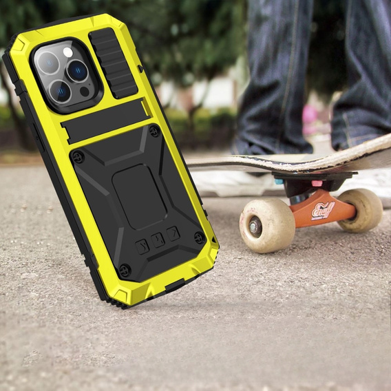 Pouzdro pro iPhone 14 Pro, R-JUST, pancéřované, žluté