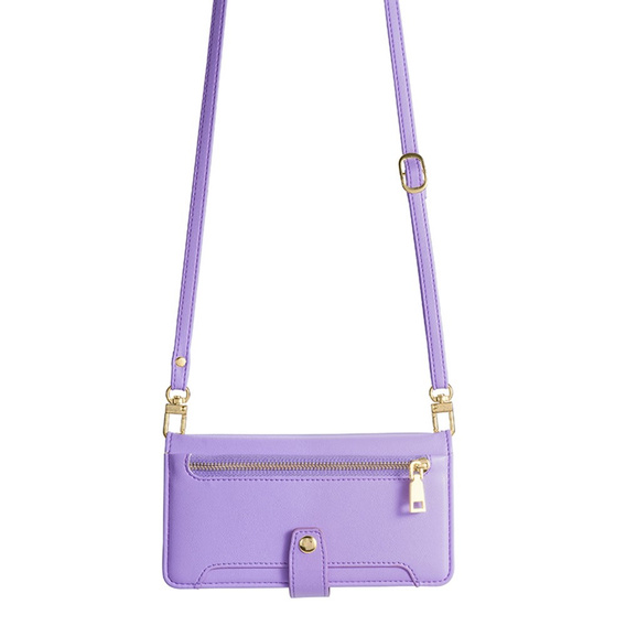 Klopové pouzdro pro Realme 12, Wallet Zipper Pocket, fialové