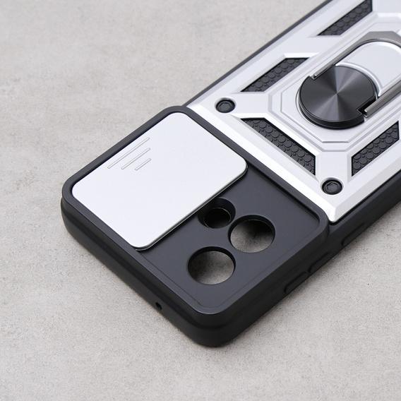 Pouzdro pro Motorola Moto G84 5G, CamShield Slide, stříbro