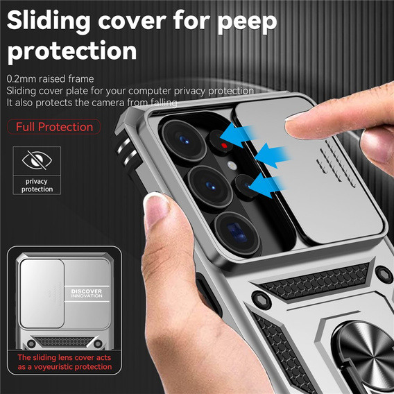 Pancéřové pouzdro s podstavcem a krytem objektivu pro Samsung Galaxy S26 Ultra