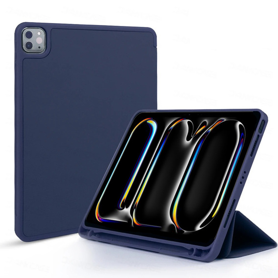 Pouzdro pro Apple iPad Pro 13" 7 gen. 2024 (A2925, Smartcase s prostorem pro stylus, námořnicky modré