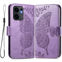 Klopové pouzdro pro Oppo Reno 13F / Oppo Reno 13FS, Butterfly, fialové
