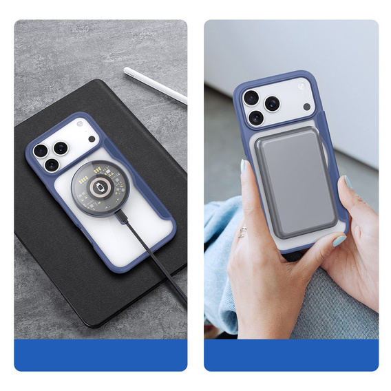 Pouzdro Dux Ducis pro iPhone 17 Pro Max, Skin X Pro, s klopou, pro MagSafe, tmavě modré