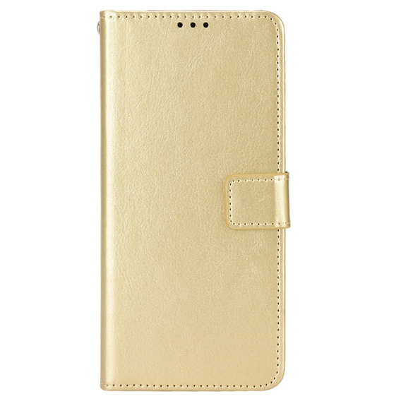 Klopové pouzdro pro Samsung Galaxy M35, Crazy Horse Wallet, zlaté