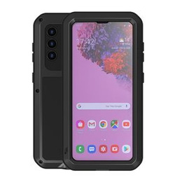 Pouzdro Love Mei pro Samsung Galaxy S21, armored with glass, černé