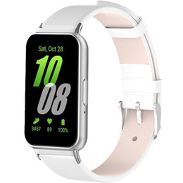 Kožený řemínek pro Samsung Galaxy Fit 3, bílý