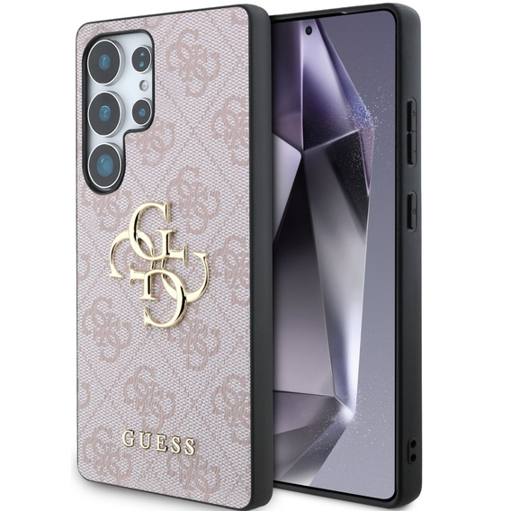 Pouzdro GUESS pro Samsung Galaxy S25 Ultra, 4G Big Metal Logo, růžový