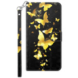 Klopové pouzdro pro Oppo A17, Wallet, Butterflies zlaté
