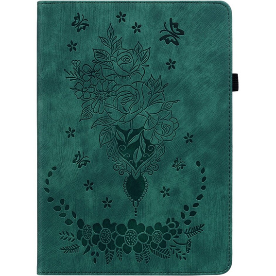 Pouzdro s klopou pro Lenovo Tab P12, flower, zelené