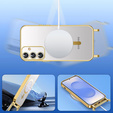 Pouzdro pro Samsung Galaxy S25, Electro MagSafe, zlaté + šňůrka na krk