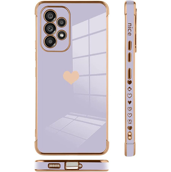 Pouzdro pro Samsung Galaxy A52/A52S, Electro heart, fialové