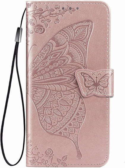Klopové pouzdro pro Infinix Hot 50 4G, Butterfly, růžové rose gold