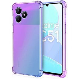 Pouzdro pro Realme C51, Gradient Dropproof, Fialová / modrá