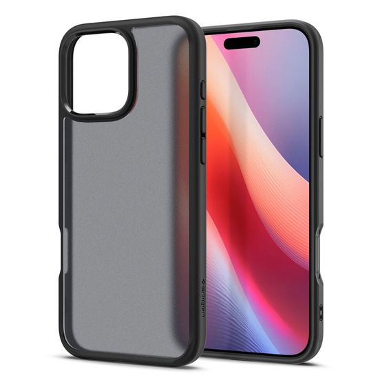 Pouzdro Spigen pro iPhone 16 Pro Max, Ultra Hybrid, černá / matná + 9H tvrzené sklo