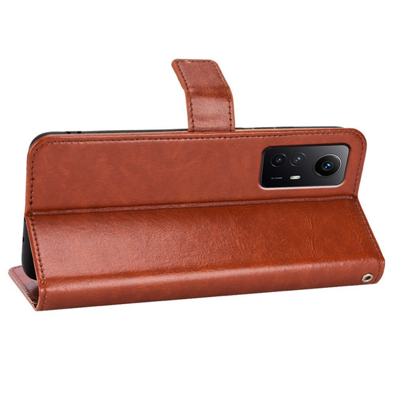 Klopové pouzdro pro Xiaomi Redmi Note 12S, Wallet, hnědé