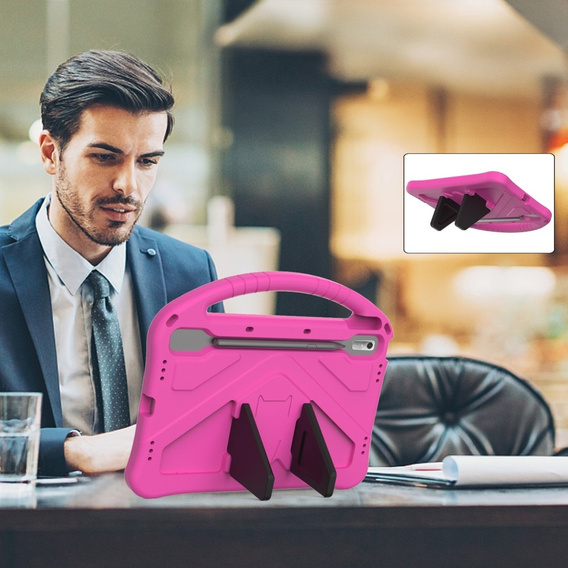 Dětské pouzdro pro Lenovo Tab P11 Pro Gen 2, dětské pouzdro s rukojetí, růžové