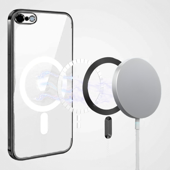 Pouzdro pro iPhone 7 Plus / 8 Plus, Electro MagSafe, černé + sklo na displej