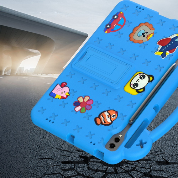 Dětské pouzdro pro Samsung Galaxy Tab S10+ Plus, Cute Patterns, se stojánkem, modré