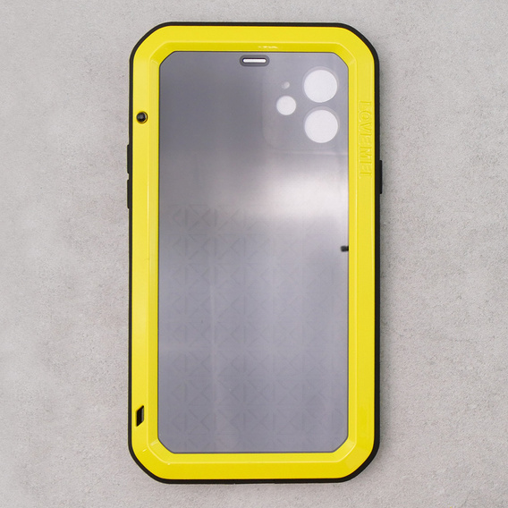 Pouzdro Love Mei pro iPhone 12, armored with glass, žluté