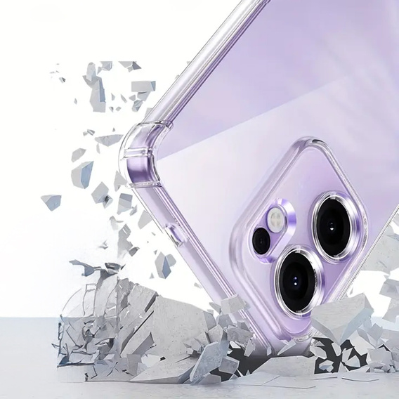 Pouzdro pro Oppo Reno 14F, vyztužené, s ochranou fotoaparátu, průhledné